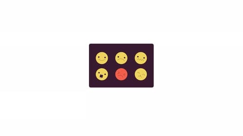 Animated Flat Design Emojis Expressing Various Emotions