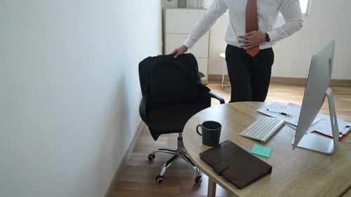 Businessman Arrived At Office