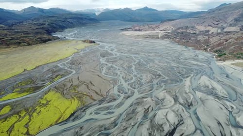 Glacier River in Iceland Nature Water Pattern Natural Art Concept Beautiful Magical Aerial Landscape