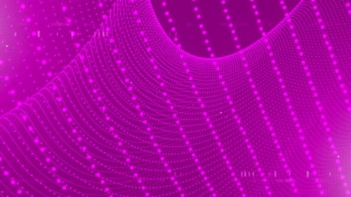 purple glowing digital wave particles technology background