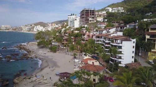 Aerial of Puerto Vallarta, Mexico beach