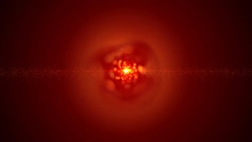 Abstract Red Energy Light Burst with Particles