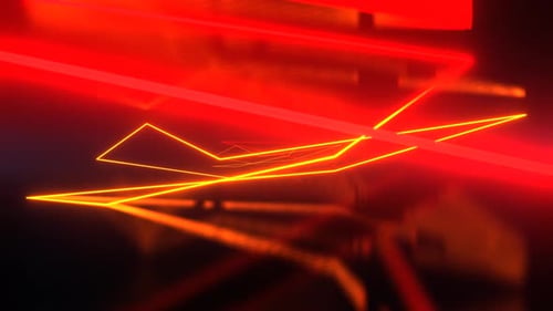 Red And Orange Abstract Neon Corridor Background Vj Loop I 4K