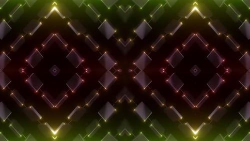 Abstract Geometric Neon Glowing Squares Pattern Background