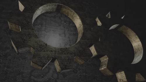 Industrial Gears Rotating Mechanism Background Animation