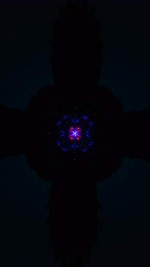 Vídeo vertical de patrones fractales digitales que forman transiciones geométricas sin fisuras