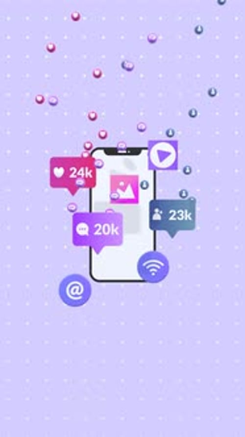3D Social Media Engagement Smartphone Animation