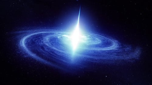 Blue Cosmic Galaxy with Energy Beam Background Animation