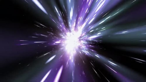 Hyperspace Jump Light Speed Cosmic Tunnel Animation