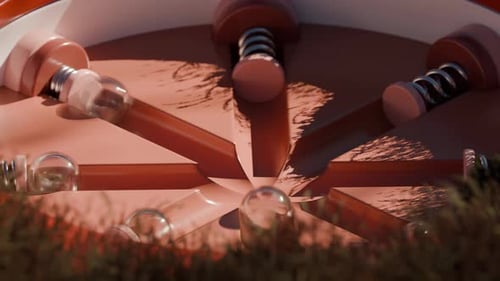 Animation 3D en boucle de boules coulissantes