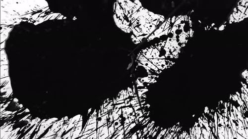 Hison Collection: A short stream of ink on an ink covered surface from the top shot in 4k