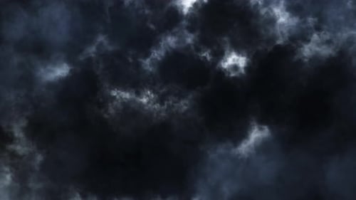 Dramatic thunderstorm with powerful lightning strikes illuminating dark, ominous clouds