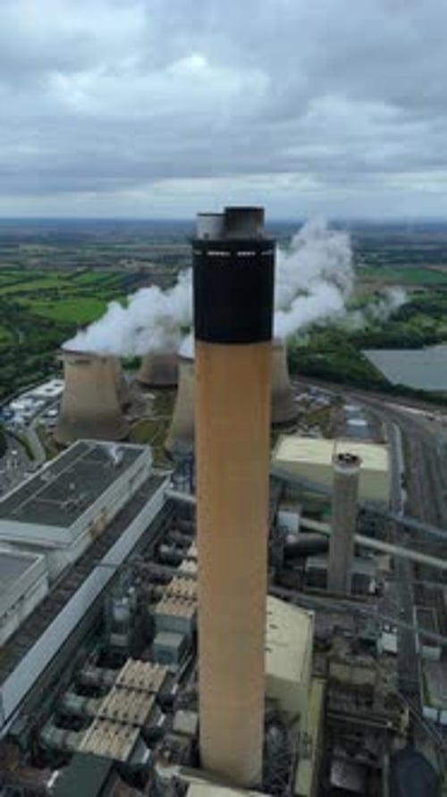 Vista aérea de la central eléctrica de Drax, Reino Unido.