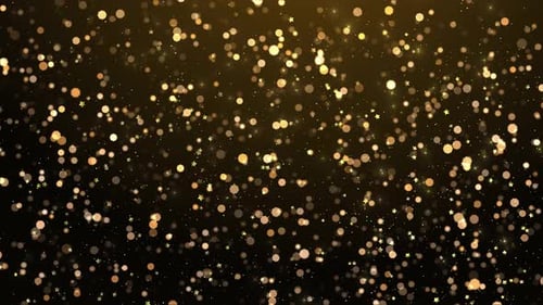 Shimmering Golden Bokeh Particles Falling Loop Background