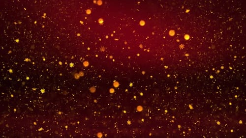 Golden Christmas Snowflakes Falling Background