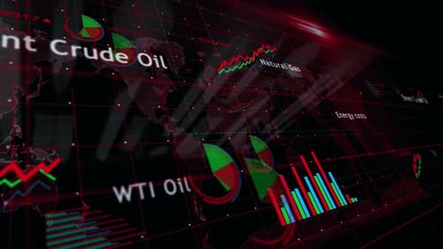 Oil and LNG charts and graphs 3d diagram