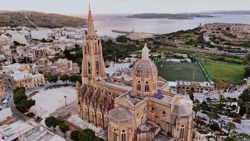 Elevated view of Mdina and its historic architecture in Malta