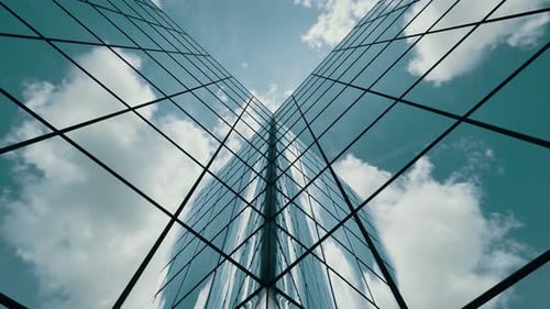 Modern Architecture Building Glass Facade Wall Office Windows