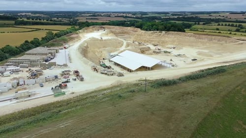Aerial View of a Bustling Construction Site in the UK