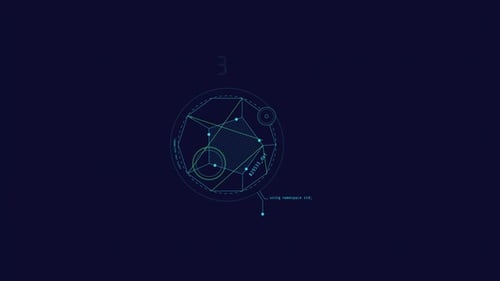 Loop-Animation geometrischer Formen mit einem zehneckigen HUD-Element