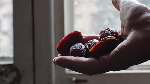Fresh Dates Fruits Close Up on Kitchen Close Up in Supermarket Eating Dried Fruits Vegan Vegetarian