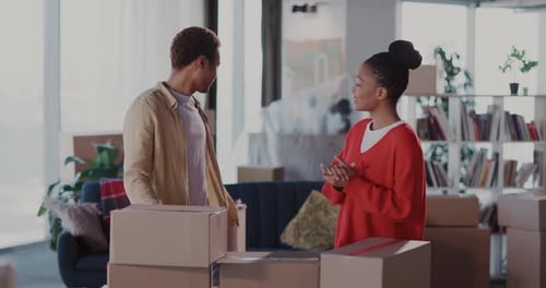 Young Couple Moving Into a New Home Together