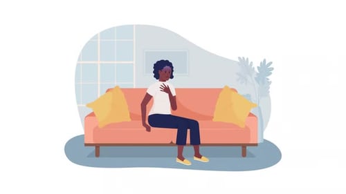 Animated Isolated Woman in Fear