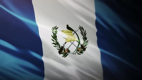 Waving Guatemala National Flag Realistic Animation