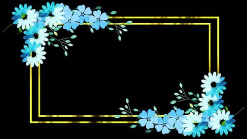 Flower Frame Animation Video. Photo Frame, picture Frame With Decorative Floral Elements