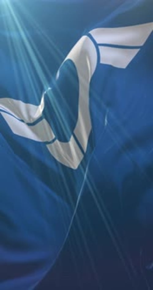 Waving Blue and White Flag Vertical Loop Background
