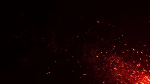 Dynamic Red Hot Glowing Sparks Overlay Background