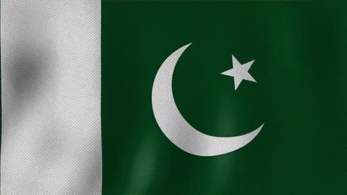 Waving Flag of Pakistan with Realistic Fabric Texture