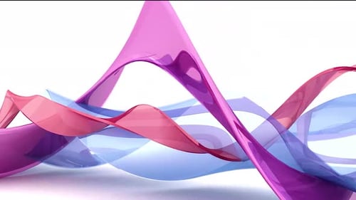 Colorful Flowing Abstract Ribbons Loop Background