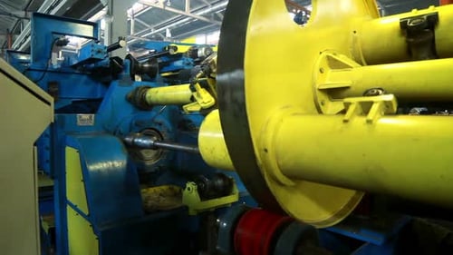 Process The Manufacturing Of Workpiece/Machine In Heavy Industry/Automated Production Line At Man...