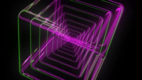 Abstraction Neon Cube