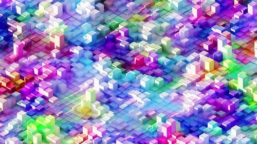 3 D Cube Columns Loop 01 4K