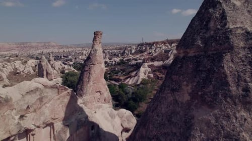 Aerial View of Cappadocia's Unique Rock Formations