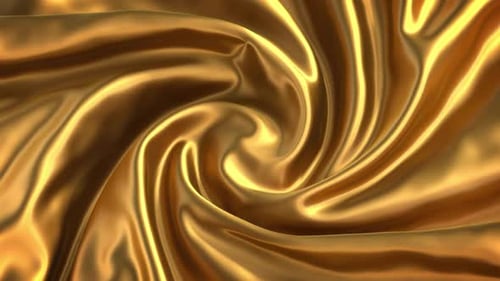 Luxurious Golden Fluid Fabric Swirl Abstract Background