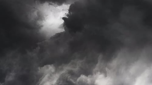 4k POV of dark clouds and thunderstorm