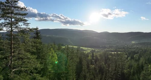 Panorama of Beautiful Countryside of Romania