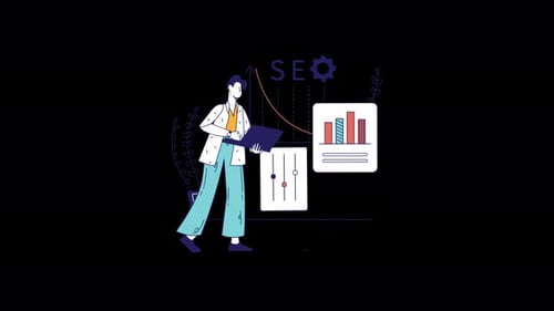 Modern Illustrated SEO Analytics Optimization Animation