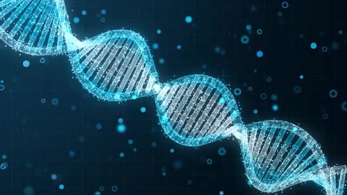 Abstract Digital Random Digits Plexus DNA Molecule: Visuals for Science and Medicine - Seamless Loop