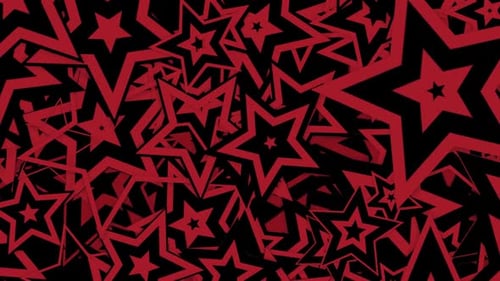 Expanding Red Star Motion Graphic Background