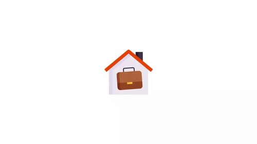 Work From Home Flat Design Icon Animation