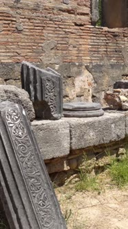 Ancient Olympia Archaeological Site of Workshop Revealing Historical Ruins