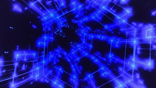 Blaue leuchtende digitale Leiterplatte