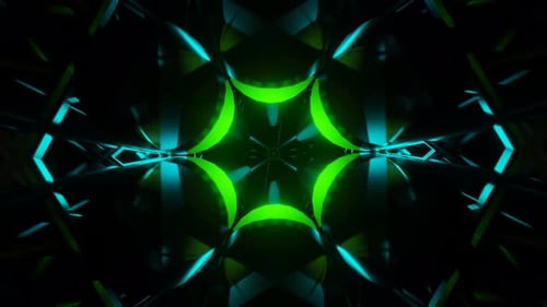 Abstract Glowing Geometric Light Tunnel Background Animation