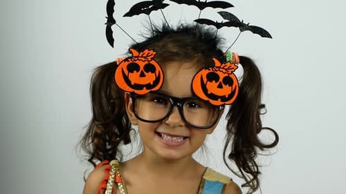 Smiling Child Wearing Fun Halloween Costume