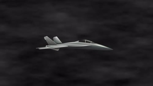 Military Jett Aircraft Flight in the Sky Alpha Channel 4K