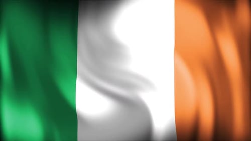 Seamless Loop of Waving Irish National Flag